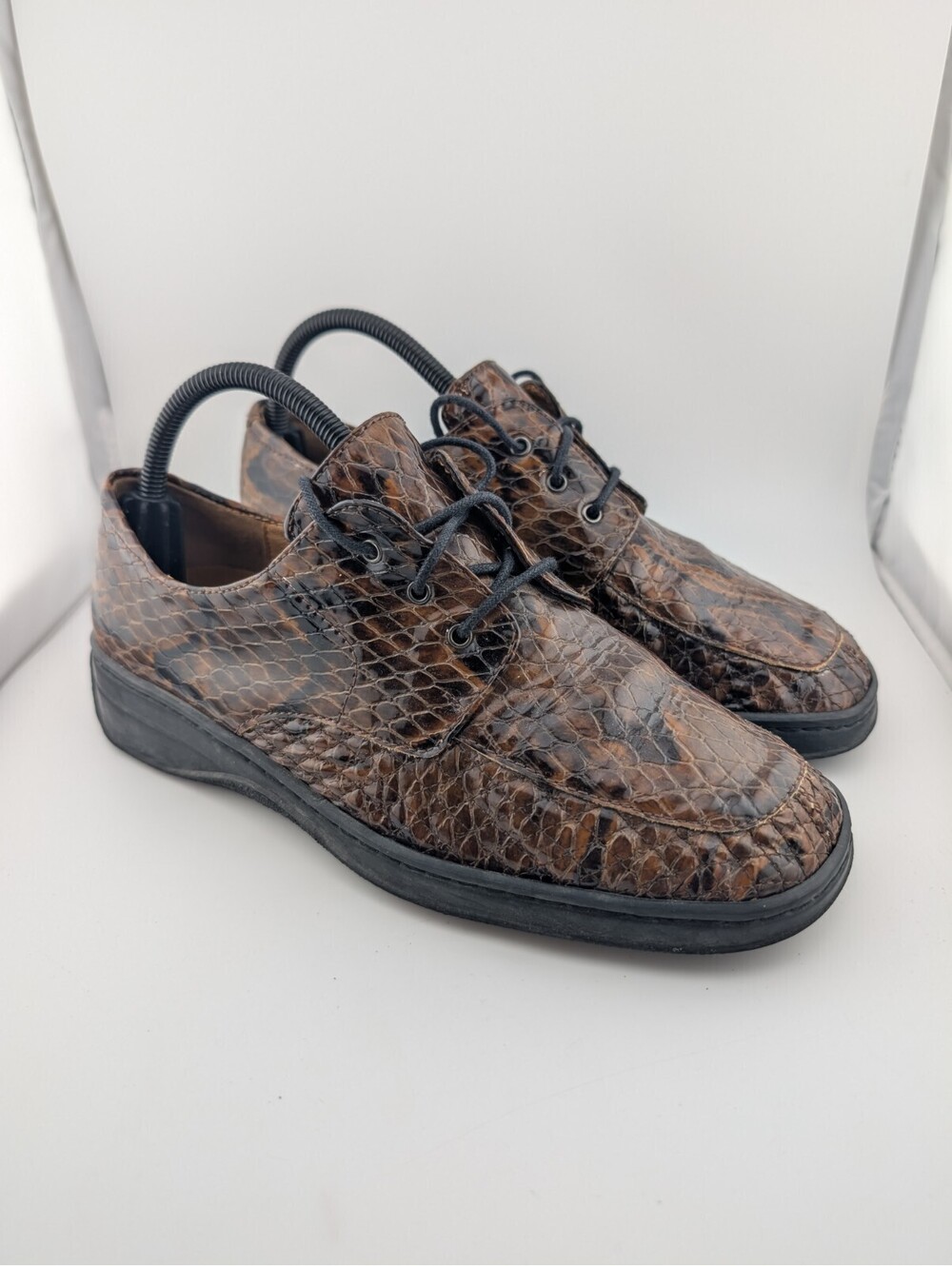 Helle Comfort By Romu's Size 9 Women's Snakeskin Shoes Lace Up Brown 40 Oxfords